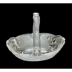 Vintage Mikasa Crystal Holiday Bells 7" Handled‎ Basket Japan